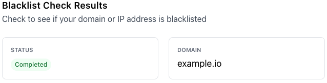 Blacklist check product screenshot
