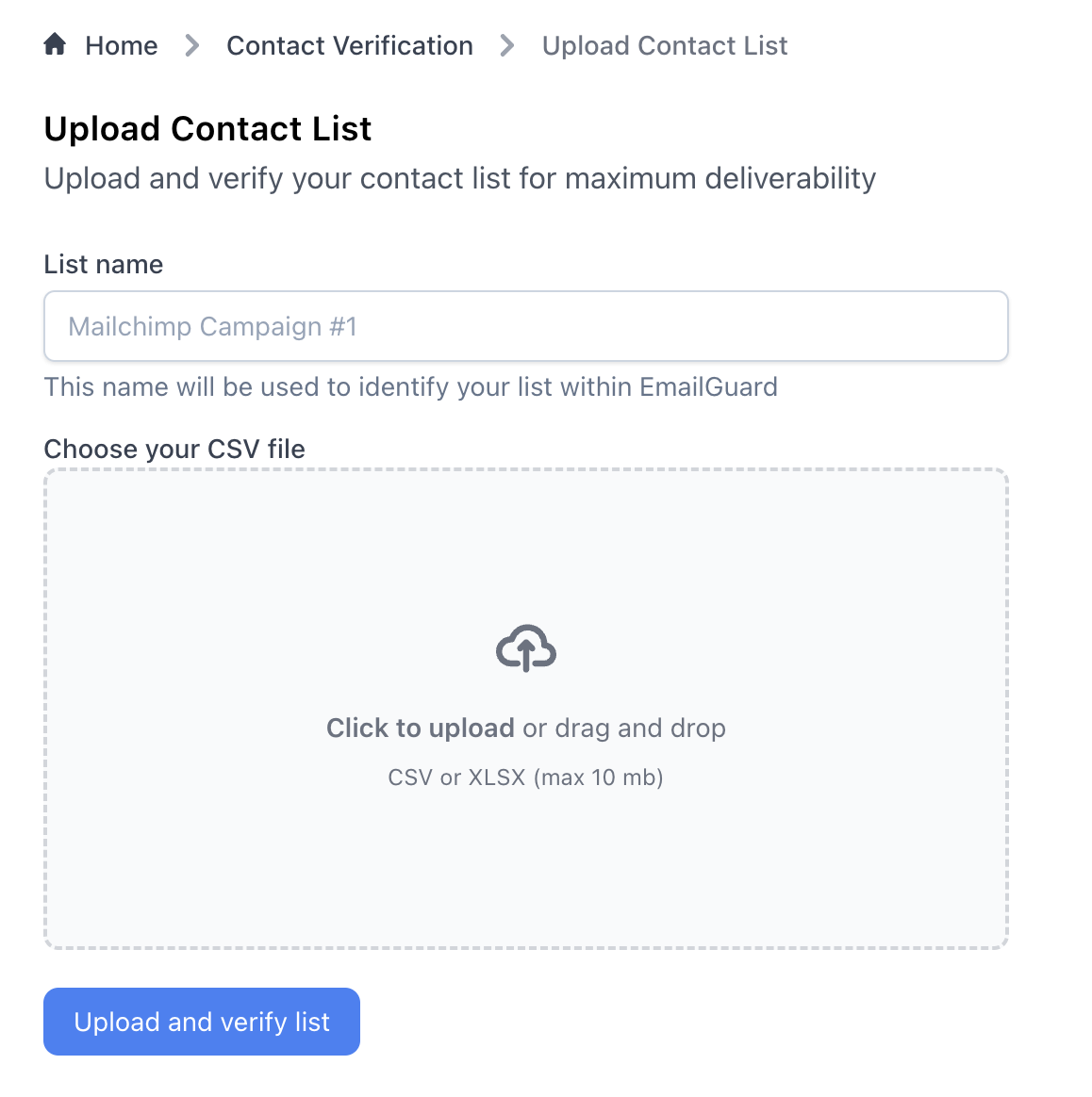 Contact verification screenshot