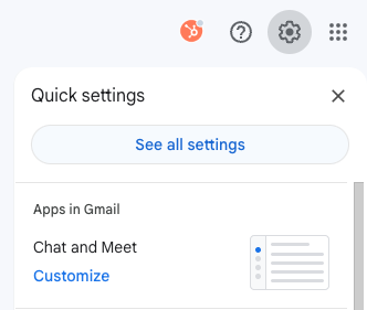 Gmail settings screenshot