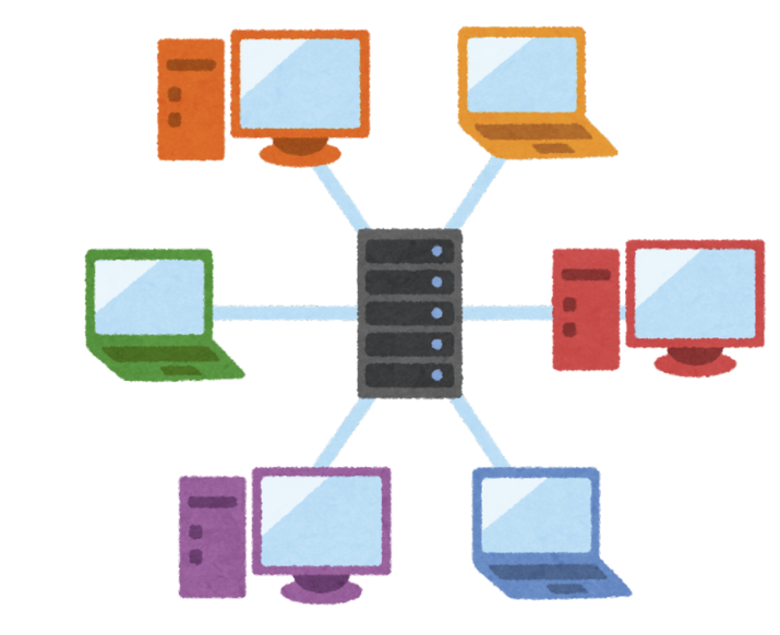 Illustration of a network of computers.